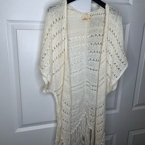 White mesh tunic from Hollister with fringe